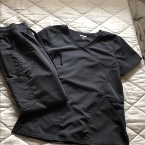 charcoal grey scrub set